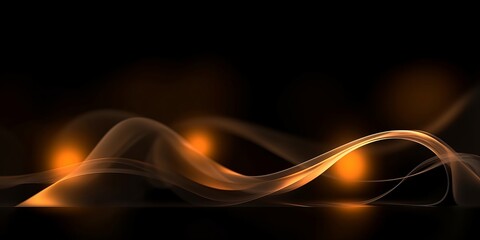 Canvas Print - glowing abstract background, Warm lights on a black background