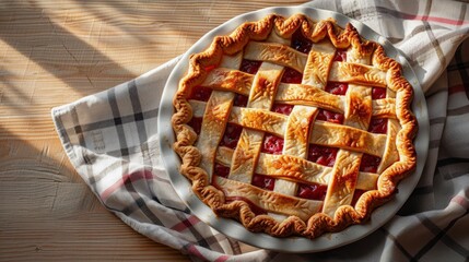 Wall Mural - Pie on Wooden Table
