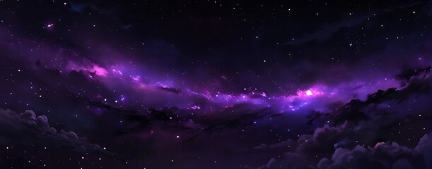 Space abstract background. purple star field in the milky way galaxy.