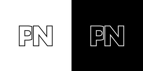 Wall Mural - Letter P and N, PN logo design template. Minimal monogram initial based logotype.