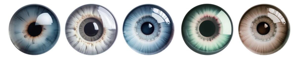 Poster - Iris eyes png element set on transparent background