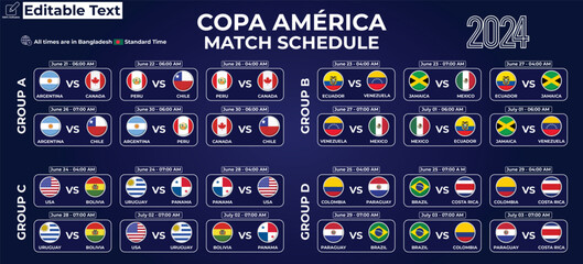 South American Soccer Championship 2024 Fixture template