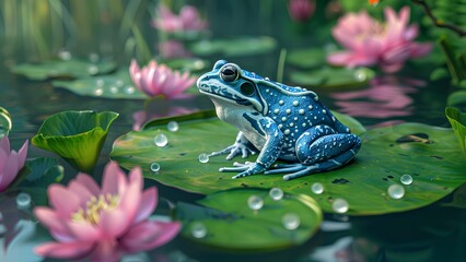 Wall Mural - frog in the pond