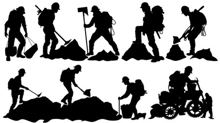 Wall Mural - se silhouette of worker construction vector SVG