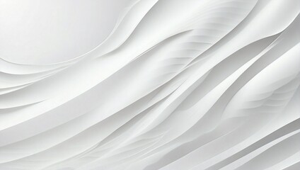 Wall Mural - Abstract white wave lines background with copy space. Smooth elegant white waves surface