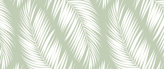 Wall Mural - abstract foliage line art vector background. leaf wallpaper of tropical leaves, palm ,coconut, plant