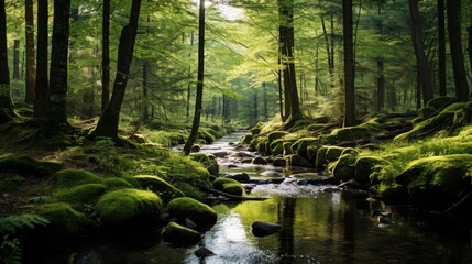 Sticker - Mesmerizing forest landscape image.