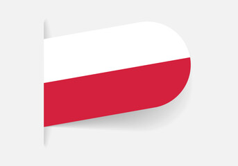 Wall Mural - poland flag icon, logo or tag. polish national symbol banner. vector illustration.