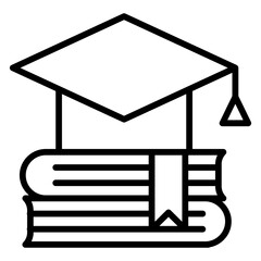 Sticker - Graduation icon in thin line style Vector illustration graphic design