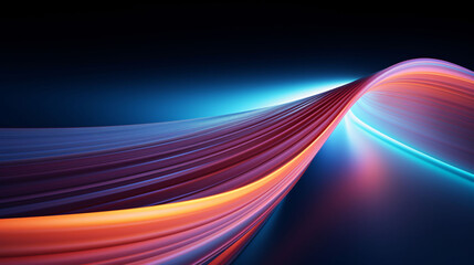 Wall Mural - Neon blue light abstract visual geometric motion graphics technology digital concept background