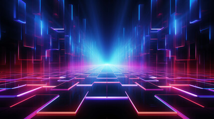 Wall Mural - streamline speed light blue purple special effect background, communication technology concept creat