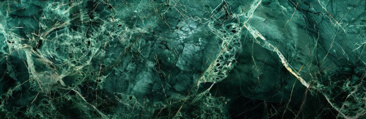 Wall Mural - A flat texture of dark green marble, with visible veining and subtle light reflections
