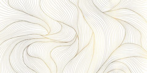 Wall Mural - vector abstract texture luxury background, line wave organic pattern. elegant shape design, gold on 