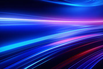 Wall Mural - Streamlined speed light blue and purple special effects, abstract technology blue KV main visual business background