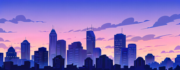 Skyline at Dusk Vector Art Background