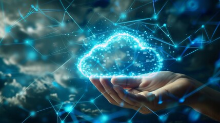 Fototapete - Cloud technology concept Global network of metaverse systems concept,