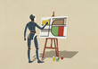 © fStop - Robot painting abstract art at easel