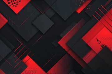 Wall Mural - abstract geometric vector background with black and red color palette copy space design