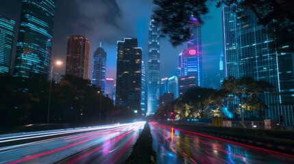 Aufkleber - Speed effect of city night in Shenzhen