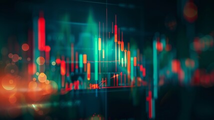 Aufkleber - Stock market or forex trading graph and candlestick chart suitable for financial investment concept.