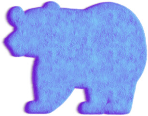 Wall Mural - Illustration of a Purple Furry Grizzly-Bear, Purple Fur Grizzly-Bear Icon