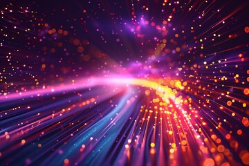 Wall Mural - Vibrant abstract tech background in shades of purple and orange.