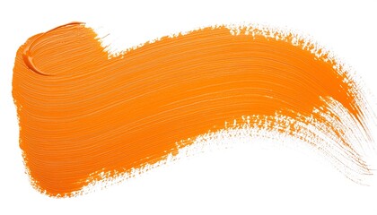 Sticker - Vibrant orange brush stroke on white background