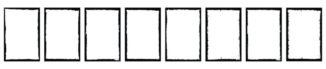 Fototapete - Grunge frame collecton. Grounge border set. Vector Graphic Elements Collection