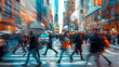 © Kevin - A dynamic image capturing the hustle and bustle of city life during rush hour, generative ai