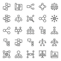 Outline icons set for Workflow.