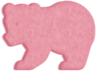Wall Mural - Illustration of a Pink Furry Bear, Pink Fur Bear Icon