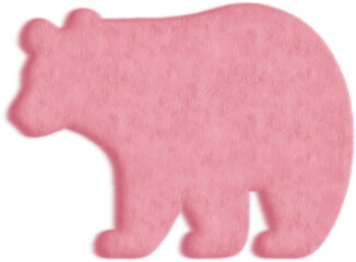 Wall Mural - Illustration of a Pink Furry Black-Bear, Pink Fur Black-Bear Icon