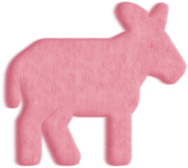 Wall Mural - Illustration of a Pink Furry Donkey, Pink Fur Donkey Icon