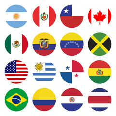 Copa America football competition participating teams flag icons