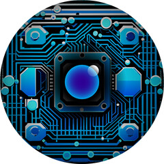 Canvas Print - eye future digital network technology background