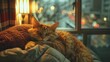 © ngstock - Imagine a cat feeling comforted, snuggling up on its owners lap during a quiet evening