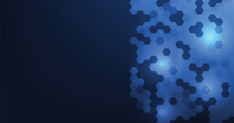 Aufkleber - Vector hexagon technology background. Abstract hexagons on a dark blue background. Design for science, medicine, or technology.	