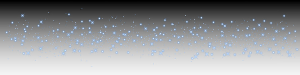 Wall Mural - Glittering vector dust on a transparent background. Blue sparkling lights. Christmas Holiday glow particle. Magic star effect. Shine background. Festive party design.