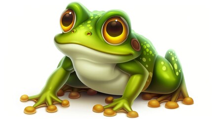 A modern illustration of a cute frog cartoon isolated on a white background