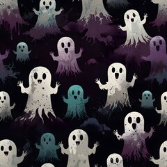 ghost cartoon seamless pattern background. design for poster, banner, web. generative ai
