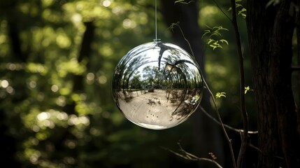 Sticker - orb silver sphere