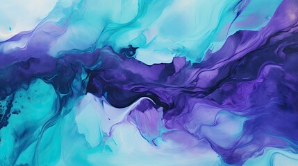 Poster - swirls purple and teal background