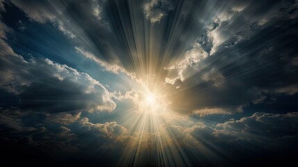 Canvas Print - dramatic cloud sun