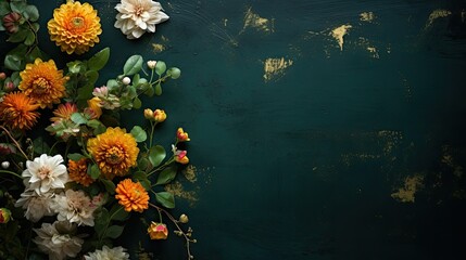 Wall Mural - vibrant dark green textured background