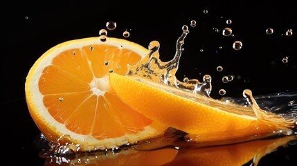 Poster - condensation slice orange fruit