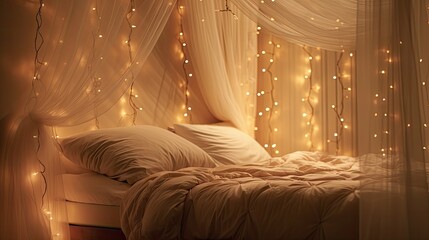 Canvas Print - cozy string lighting