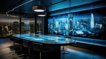 Wall Mural - high dark boardroom