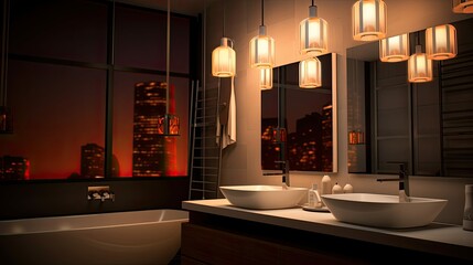 Wall Mural - sconce bathroom lights