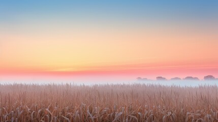 Sticker - field sunrise corn background