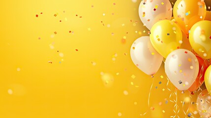 Wall Mural - confetti yellow birthday background